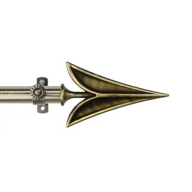 Drapery Hardware New Decorative Curtain Rod #25, 48-84 inch, Antique Brass