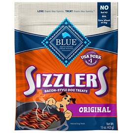Blue Buffalo Sizzlers Natural Bacon-Style Soft-Moist Dog Treats, Original Pork 15-oz bag