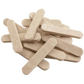 1/2 x 2-5/8" Rectangle Self-Adhesive Felt Furniture Pads Strips, Beige, 20 Pack