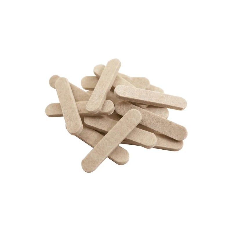 1/2 x 2-5/8" Rectangle Self-Adhesive Felt Furniture Pads Strips, Beige,