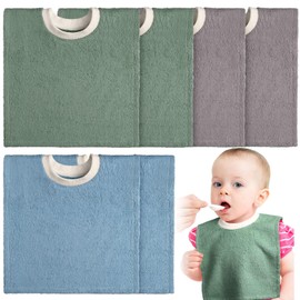 Foaincore 6 Pcs Pullover Baby Bibs Cotton Terry Toddler Absorbent Infant for Feeding and Drooling Towel Bib (Bright Color)