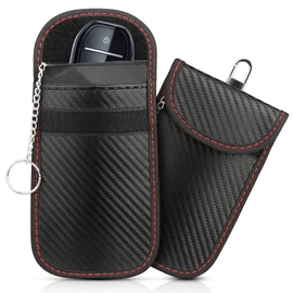Faraday Bag for Key Fob, [2 Pack] Diyife Car Key RFID Signal Blocking Pouch with Hook Securing Keyring, Waterproof Faraday Key fob Protector, Anti-Theft Signal Blocker