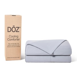 DOZ Summer Cooling Comforter, Cooling Blanket for Hot Sleepers and Night Sweats, Q-Max Over 0.4, Cool to The Touch Cover, Breathable, Lightweight, Soft, 106"x90", Thundercloud, King/Cal King