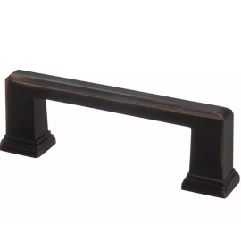 Allen + Roth (LOT OF 2) Allen & Roth 3" or 96mm Dual Mount Bronze Square Cabinet Pull