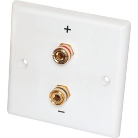 Dynavox Loudspeaker Wall Connection Panel White / 2 x Banana Coupling Pack of 6