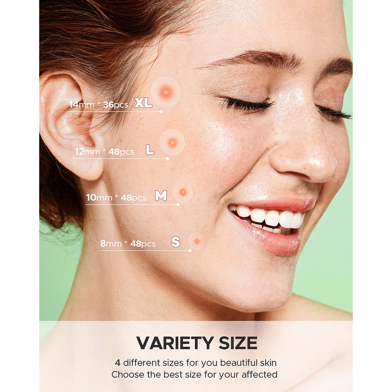 ZATKTK Acne Pimple Patch (180 Counts 4 Sizes), FSA Eligible