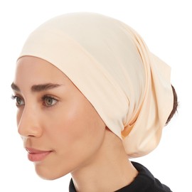 Ayisah Hijab Caps Underscarf for Women – Creme Hijab Cap Underscarf Turban Dreadlocks Tube – Muslim Accessories Headscarf Wrap - Islamic Hajib Headwrap Tube Fashion Solid Color (Creme)