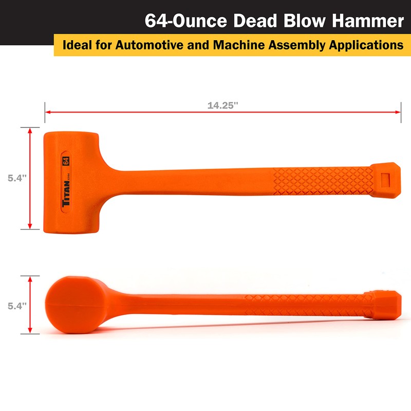 Titan 63140 3-Piece Dead Blow Hammer Set | Includes 32oz,