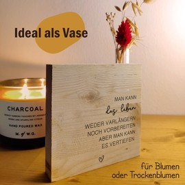 Geschenk Freundin - Das Leben vertiefen Holzbild + Reagenzglas zum Hinstellen opt. als Vase oder Geldgeschenk - Freundinnen Geschenkideen, Schöne Deko, Coole Sachen, Schöne Geschenke, Skandinavisch