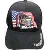 AborenCo Trucker Pride with Truck and US Flag Baseball Cap