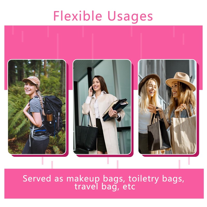 Oslynia 4 Pcs Small Makeup Bag, Heart Print Zipper Mini