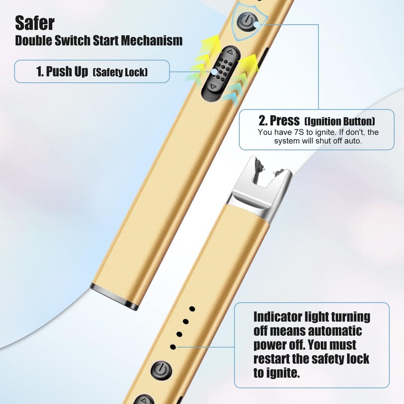 LcFun 2 Pack Candle Lighter USB Rechargeable Electric Plasma Arc
