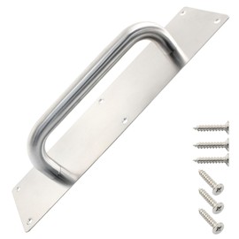 Bivethoi 1Pcs Pull Push Door Plate Handle Stainless Steel Heavy Duty Barn Door Pull with Mounting Screws (Silver, 300x80mm/11.81x3.15inch