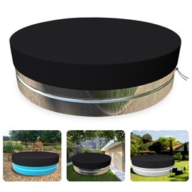 MRWiZMS Stock Tank Pool Cover 210D Oxford Cloth is Waterproof, UV Resistant, and Dustproof Round Stock Tank Pool Cover (10ft,Black)