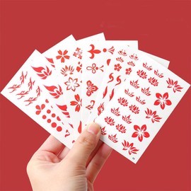 5 Sheets Stickers Painting Stickers Eyebrow Oenter Sticker Used for Decorate Forehead to Make Makeup More Delicate and Beautiful