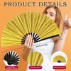 ffscafscn Folding Fan Clack Hand 13inch Bamboo Holster for women