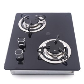 Boat Caravan RV Camper 2 Burner LPG Gas Stove Hob W/Sink Combo Cooktop Tempered Glass Camping Stoves Black 790 * 340 * 130mm (2 Burners) (2 Burners)