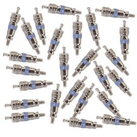 (Pack of 25), C&D Valve CD4460 Valve core with Teflon Seal (Blue), Tapered Barrel