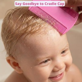 Cradle Cap Brush for Babies - Cradle Cap Treatment | Baby Sponge for Bathing | Baby Brush and Comb Set Newborn | Baby Comb & Scalp Scrubber (Set of 6 