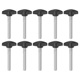QUARKZMAN Pack of 10 Thumb Screws M8 x 55 mm Thumb Screw with T-shaped Handle, Galvanised Carbon Steel Threaded Bolts Thumb Screws 36 mm Clamping Screw Knob for Quick Removal