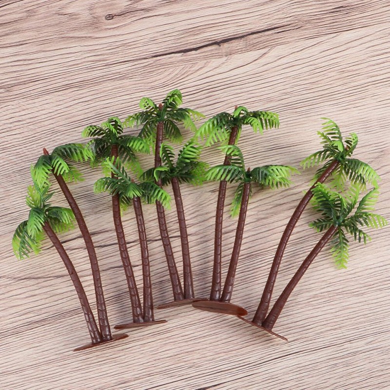 HOLIDYOYO Artificial Palm Tree, 15pcs Mini Model Coconut Palm Tree