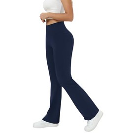 JEKAOYI Womens Flare Yoga Pants with Pockets High Waist Bootcut Tummy Control Yoga Leggings Bell Bottom Dress Workout Pants Navy