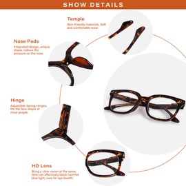 ZESAKER Oversized Reading Glasses for Women and Men, Trendy Large Square Frame Readers for Women, Blue Light Blocking Computer Readers, Spring Hinge/Anti Glare (Tortoise, 2.0)