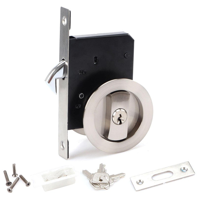 CCJH Invisible Sliding Barn Wood Door Pocket Door Handle Lock