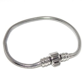 Stainless Steel Starter Charm Bracelet Barrel Snap Clasp Unscrew END
