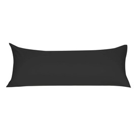 uxcell Soft Microfiber Body Pillow Cover with Zipper Closure, Long Pillow Cases for Body Pillows Black Body (20"x72")