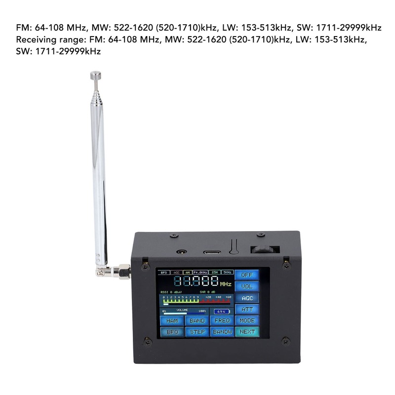 Full Band Receiver Portable Digital All Frequency FM AM MW