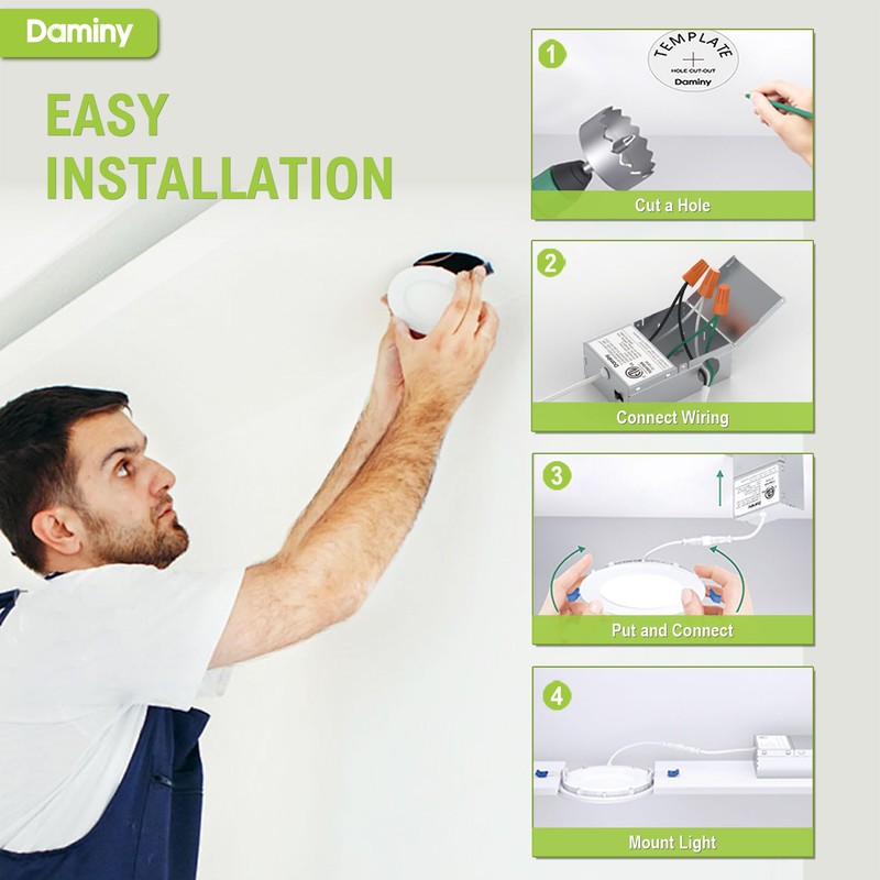 DAMINY 24 Pack 6 Inch LED Recessed Lighting with Junction