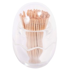 C-RAYS Toothpick Case, Egg Shape, Cute, Toothpick, Storage, Egg-Shaped Case, Kitchen Interior Supplies (Transparent, Clear)