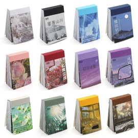 600 Pieces Washi Sticker Set, 12 Set Scrapbooking Diary Planner Album Diary Notebook, Scrapbooking Sticker Journaling Supplies for DIY Arts and Crafts Card Making Laptop Decoration