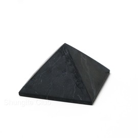 Shungite Club 3 pcs Shungite Pyramid Set Unpolished Crystal Pyramid Genuine Shungite Set Meditation Pyramid Wellness Crystal Healing Stones