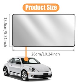 HQRNYP Car Mirror Visor, Car Vanity Mirror, HD Large Auto Visor Cosmetic Vanity Rearview with Straps, Auto Accessories Vehicle Sun-Shading Cosmetic Makeup Rearview Fit for SUV, Sedan, Truck (Black)