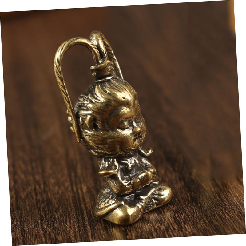 ULTECHNOVO Copper Craft Monkey King Pendant Antique Wukong Hanging Decor