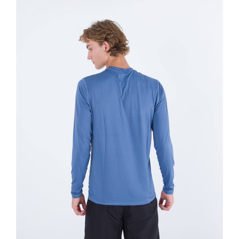 Hurley Men's OAO Surf Shirt Ls Rash Guard, Deep Aqua,