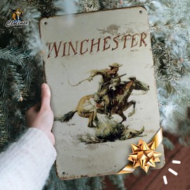 Clolinse Beer Signs | Vintage Bar Cool Things Shop Room Decor | Funny Man Cave Wall Tin Sign Stuff Poster For Home House Coffee Garage | Winchester Cowboy Metal Retro Sign Decor