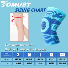 TOMUST Knee Support with Side Stabilizers & Patella Gel Pad - Targeted Compression Support for Running, Weightlifting, Sports - Knee Brace Relief for Stabilization, Weak, Swollen, Injured Knees, XXL