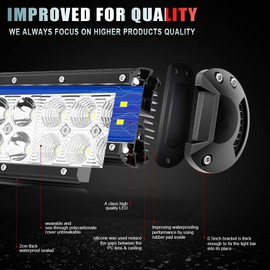 TURBO SII 12 Inch LED Light Bar Spot Flood Combo Beam 180W Double Row Light Bar Off Road Driving Led Work Lights for UTV ATV Truck Boat Waterproof