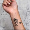 4 x 'Witch On Broomstick' Temporary Tattoos - Water Resistant,