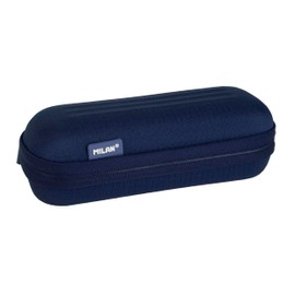 MILAN 1918 Series Semi-Rigid Oval Pencil Case, Navy, 2.56 x 7.48 x 3.35 cm, Navy Blue, 2.56 x 7.48 x 3.35 Semi-Rigid Oval Pencil Case
