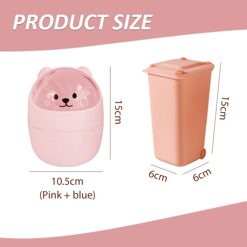 NIDHFG 2 Pieces Mini Desktop Trash Can, Creative And Cute,