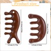 LIQWEI 2 Pcs Wooden Massage Comb, Scalp Massager Wide Tooth
