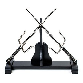 Tiger Claw Kobudo Stand - Sai Kama Display Stand - Black Wooden Stand