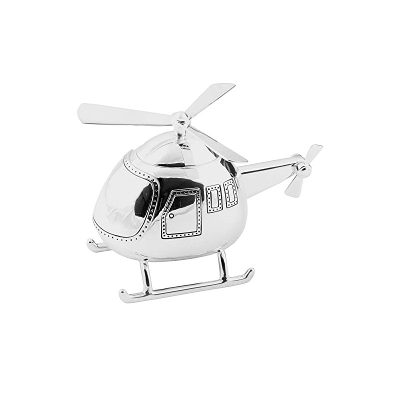 Juliana Bambino Silver Plated Money Box - Helicopter 208L