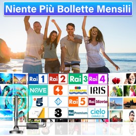 Antenna TV Interna Amplificata Potente-Antenna TV da Interno ed Esterno, 260+ Miglia Gamma Antenna Digital Terrestre Con Amplificatore Segnale, Supporta 4K 1080P DVB-T/DVB-T2 per Smart TVs