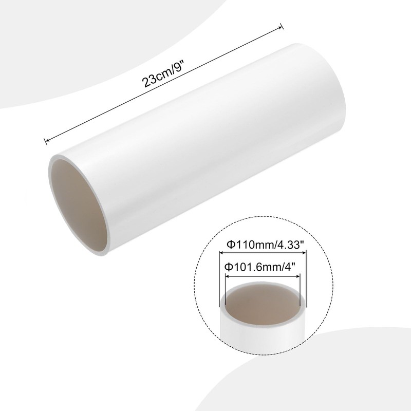 MECCANIXITY 4 Inch PVC Rigid Tube Round Pipe Tubing Hardware