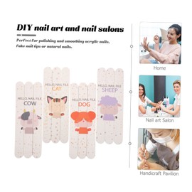 Baluue 12pcs Animal Nail File Rectangular Double-sided Buffering Blocks for Manicure Cuticle Nails Care Kit
